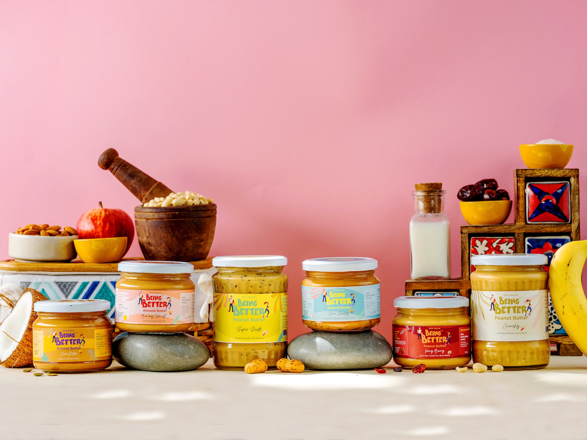 All Natural Peanut Butter, Almond Butter, Chocolate Peanut Butters entire range by Being better